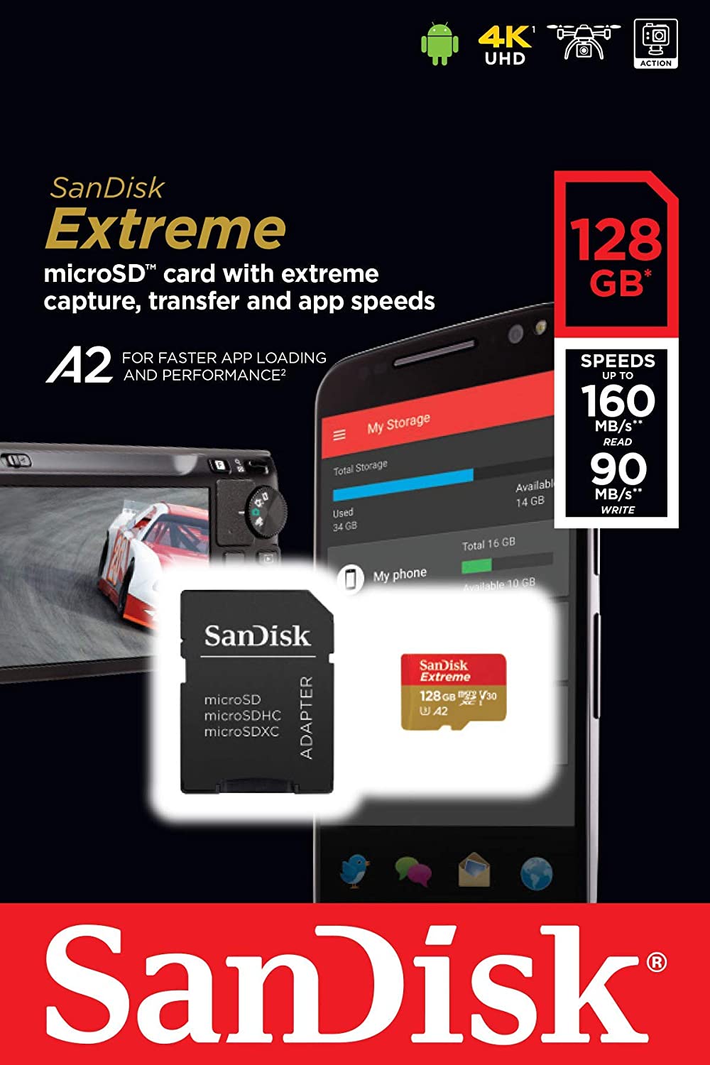 MicroSD karta SanDisk Extreme V30 A2 - 128GB - 160MBs 5